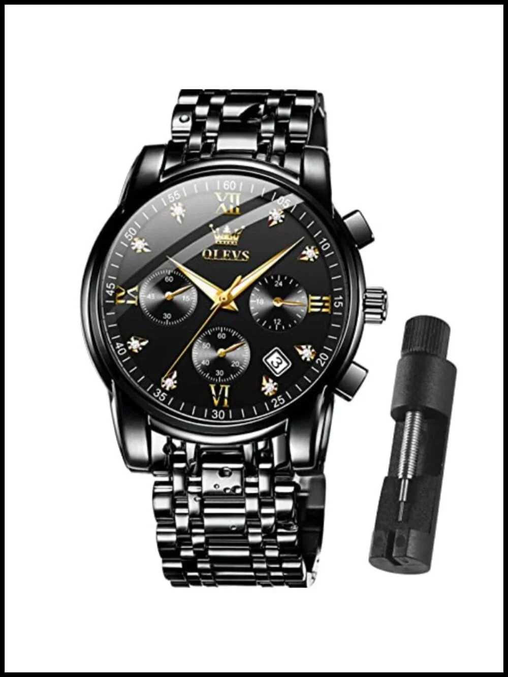 Men's Stainless Steel Quartz Analog Watch Waterproof Business Casual